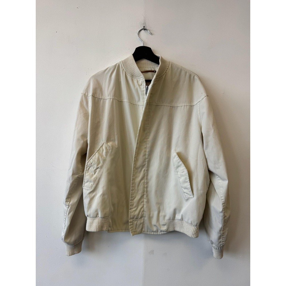 Vintage Catalina Jacket‎ Mens 40 Large Beige Canvas La Paz Bomber Lined 70s 80s